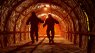 An image of miners underground
