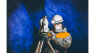 An image of a mineworker in an underground mining operation