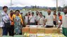 New Porgera Limited and Barrick Niugini Limited country manager Karo Lelai (left) hands over the second donation of relief supplies from the Porgera mine to Dorothy Kukum, director of community development with the Enga provincial government, on June 3.