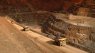 Haul trucks at a copper mine