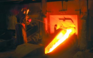 TEMPORARILY OUT OF ACTION The Nchanga smelter processes 311 000 t of copper a year