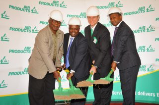 SOD TURNING Air Products has committed to using local material and equipment suppliers where possible in the construction of its new air separation unit in the Eastern Cape