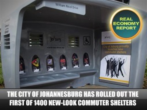 City of JHB has rolled out the first of 1400 new-look commuter shelters