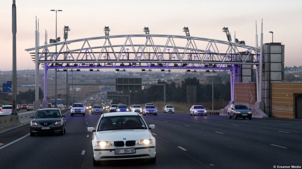 A gantry over a portion of the Gauteng Freeway Improvement Project