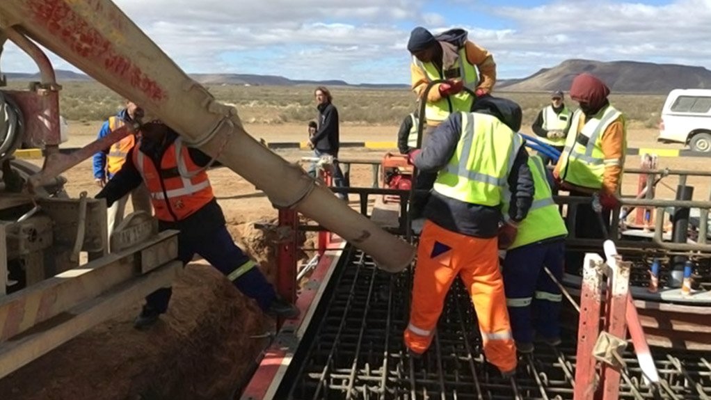 Pouring the concrete for the first MeerKAT dish foundation