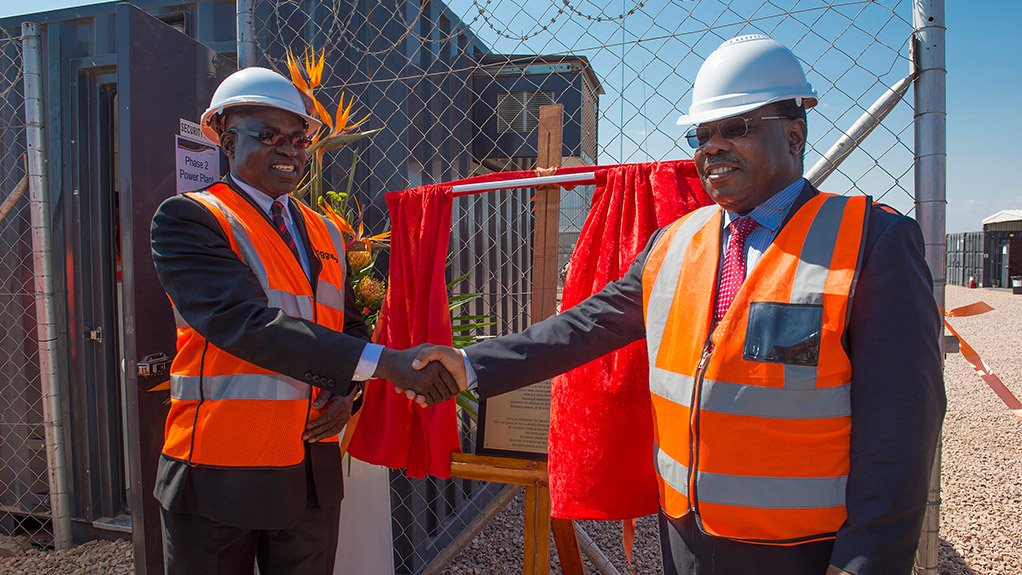 Namibia Minister of Mines and Energy Isak Katali and Mozambique Energy Minister Salvador Namburete