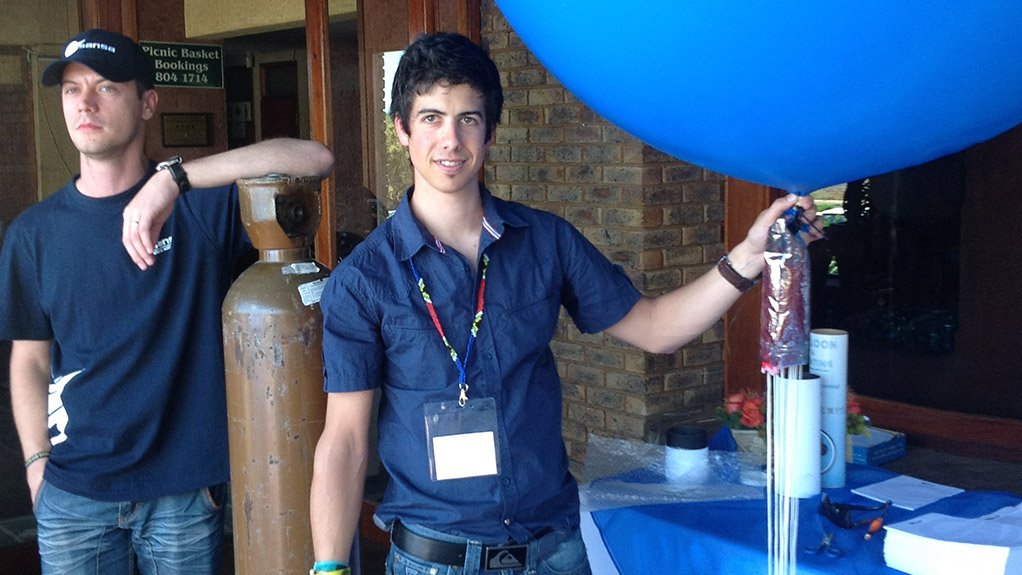 CPUT Department of Electrical Engineering junior engineer Etnard Louw with a Cansat