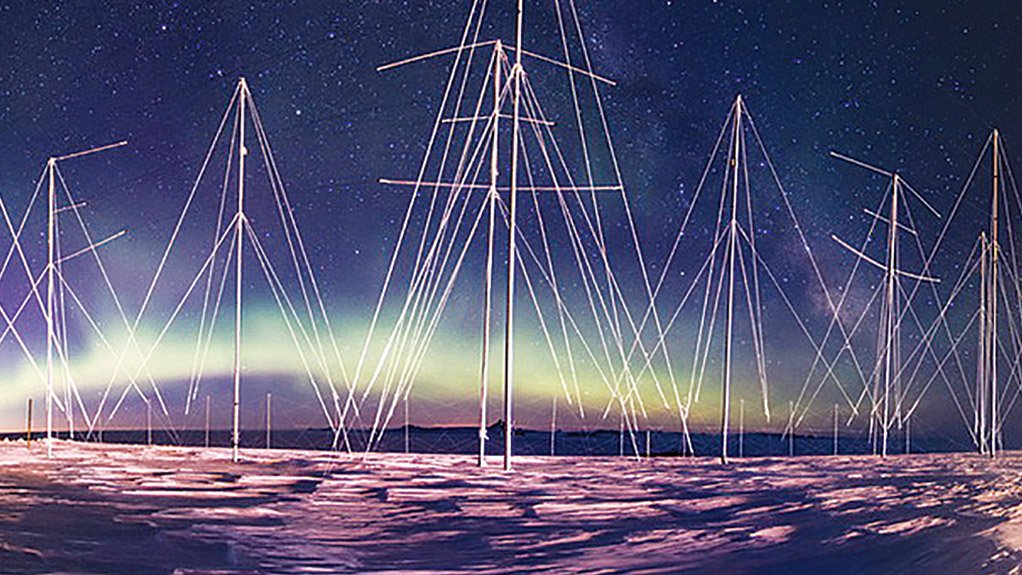 SPACE WEATHER STATION An artist’s impression of Sansa’s SuperDARN, in Antarctica  