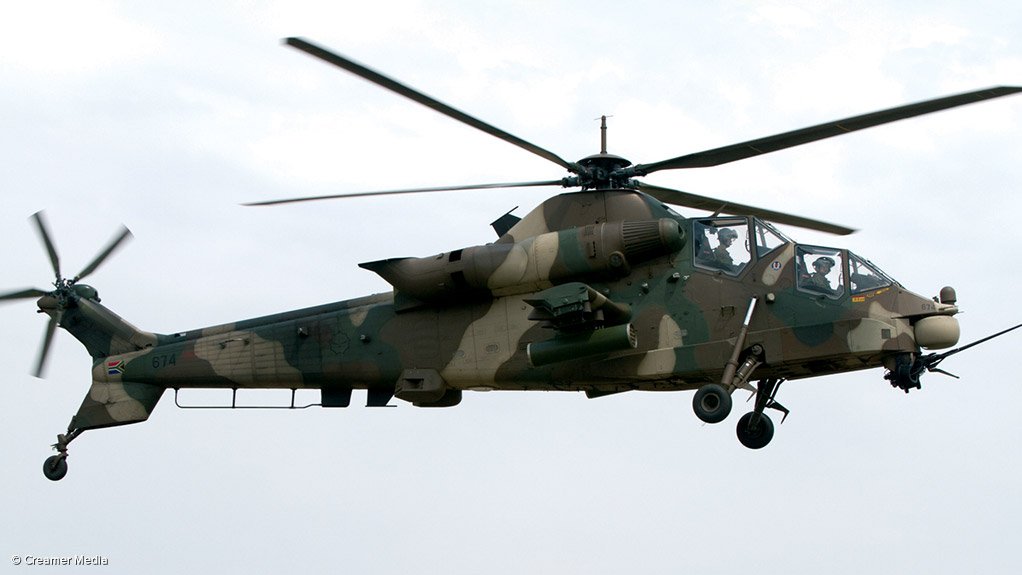 A Rooivalk attack helicopter of the SAAF