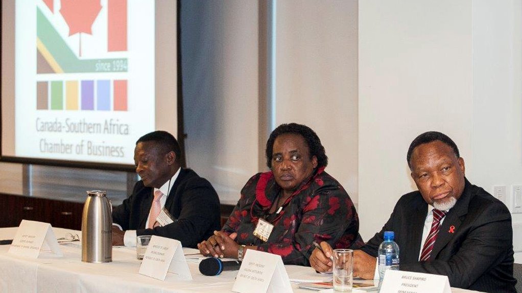 The Canada-Southern Africa Chamber of Business hosted Kgalema Motlanthe, Labour Minister Mildred Oliphant and Mineral Resources Deputy Minister Godfrey Oliphant in Toronto in November. 