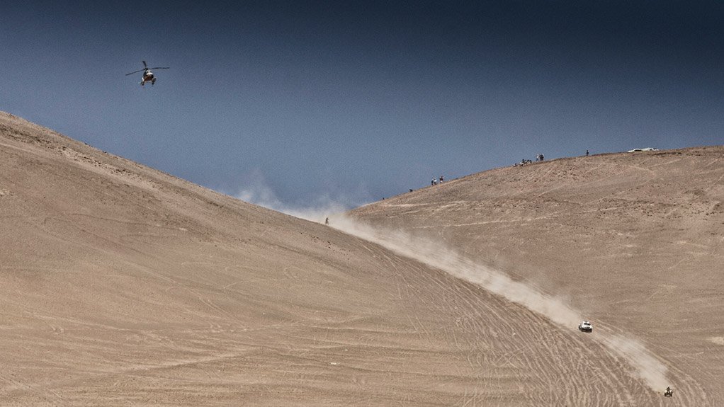 The Toyota Imperial Hilux team in action at the 2104 Dakar Rally