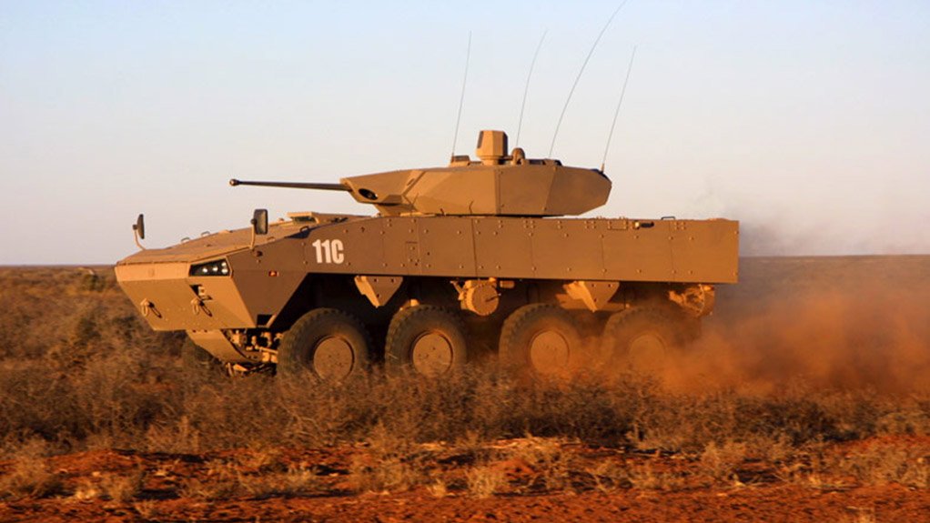 EXPORT SUCCESS The South African Army’s future Badger infantry fighting vehicle (IFV). Denel Land Systems is supplying the same turret to Malaysia for mounting on an 8 × 8 wheeled IFV 