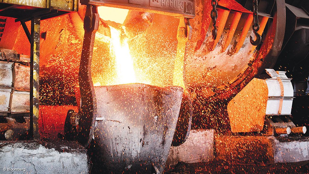 OPPORTUNE TIME Molten copper being poured from a furnace into a cauldron at the Polska Miedz copper smelting factory, in Poland, owned by KFHM, whose CEO, Derek White, believes now is the time to build a portfolio of partnerships with junior explorers and developers 