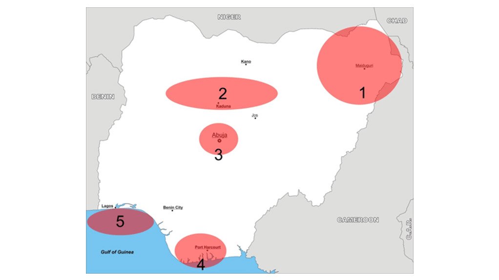 Fig 2: Keeping security forces vigilant: Nigeria’s hotspots