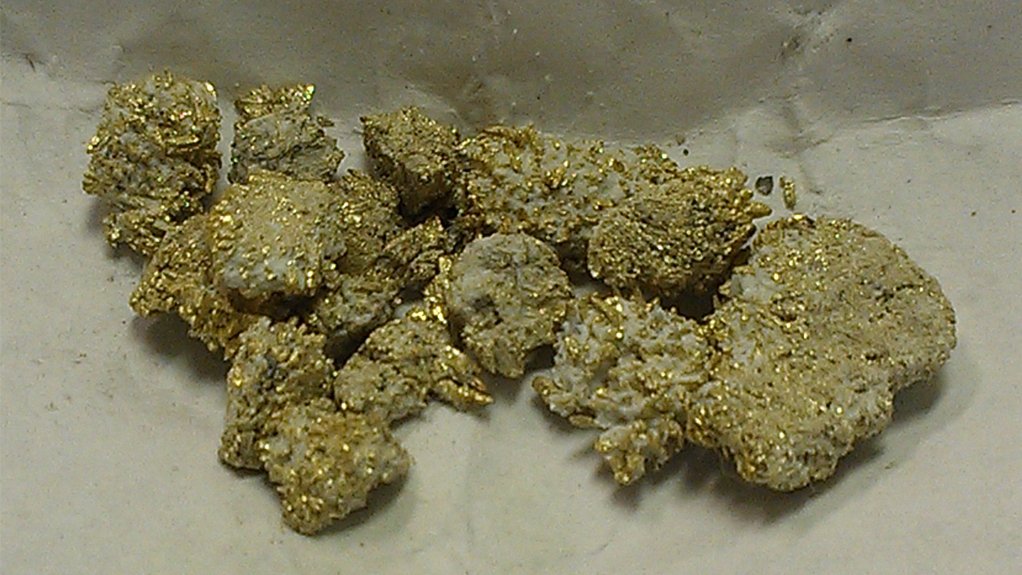 Visible gold in Fire Creek ore.