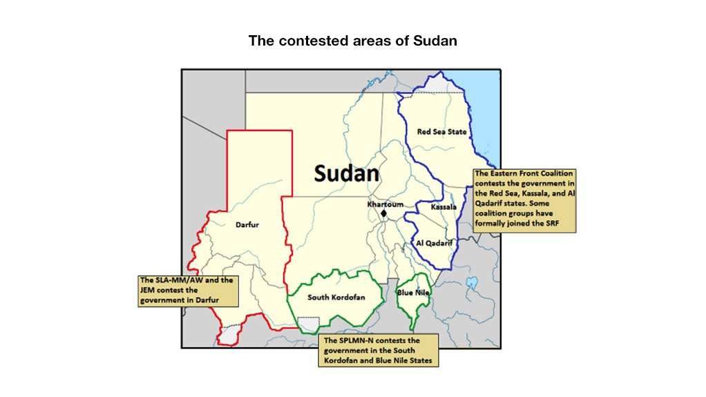 Fig 2: The contested areas of Sudan, 2014