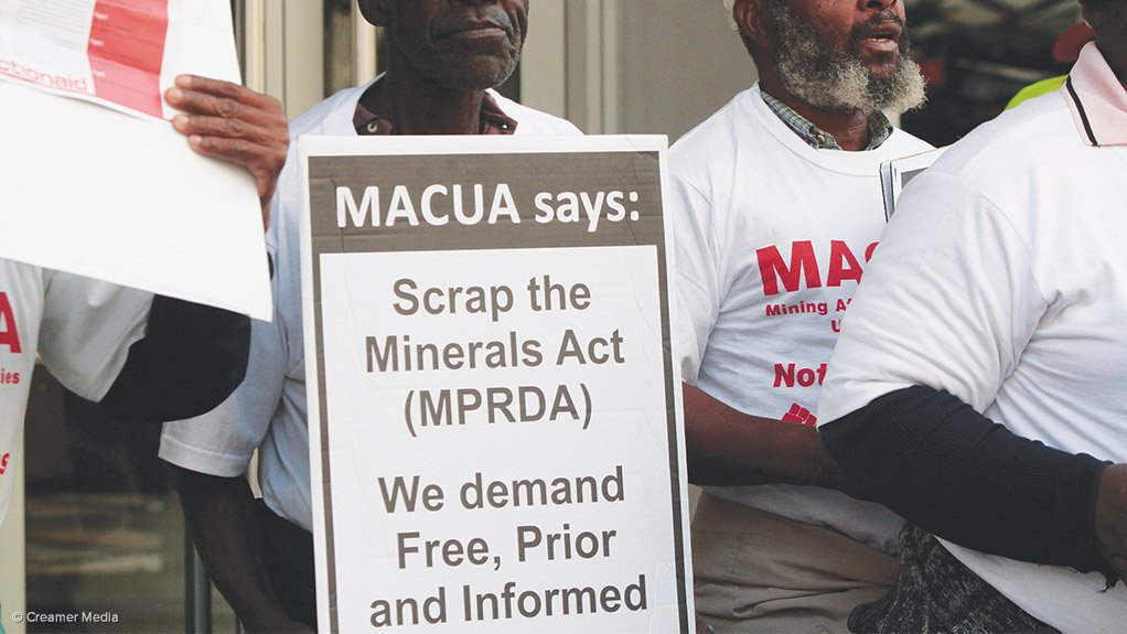 UP IN ARMS Mining-affected communities feel that the National Council of Provinces should have facilitated public involvement prior to approving the Bill 
