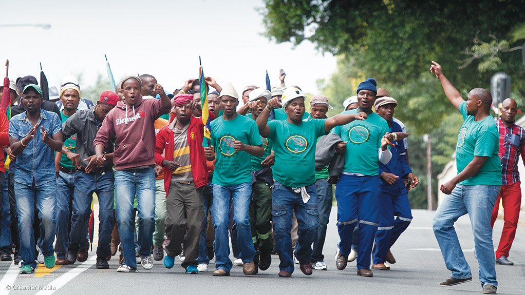 STRIKE ACTIONThe platinum industry has been plagued with labour unrest since January 