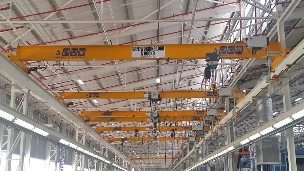 Pro Crane Services recently installed new single girder cranes at a truck manufacturing facility in Rosslyn, Gauteng