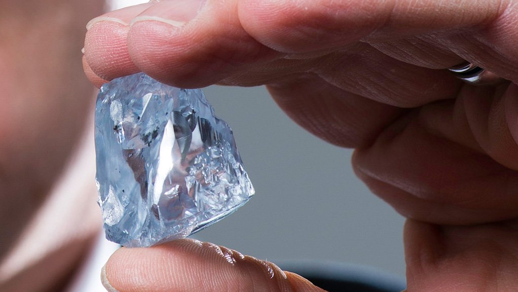 122.52 ct blue diamond recovered at Cullinan