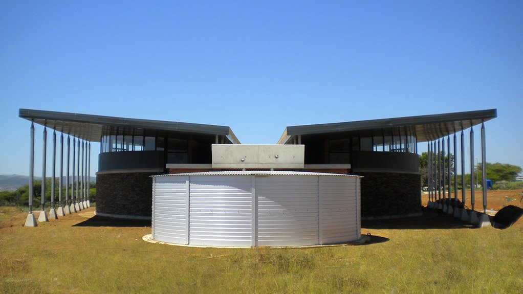 TANKED WATER SECURER
The SBS tank stores rainwater for use at the Prince Mangosuthu Buthelezi Museum and Documentation Centre 
