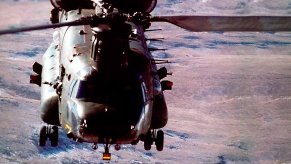 A Boeing CH-47 Chinook helicopter of the UK Royal Air Force