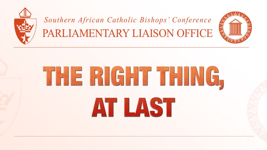The right thing, at last (August 2014)