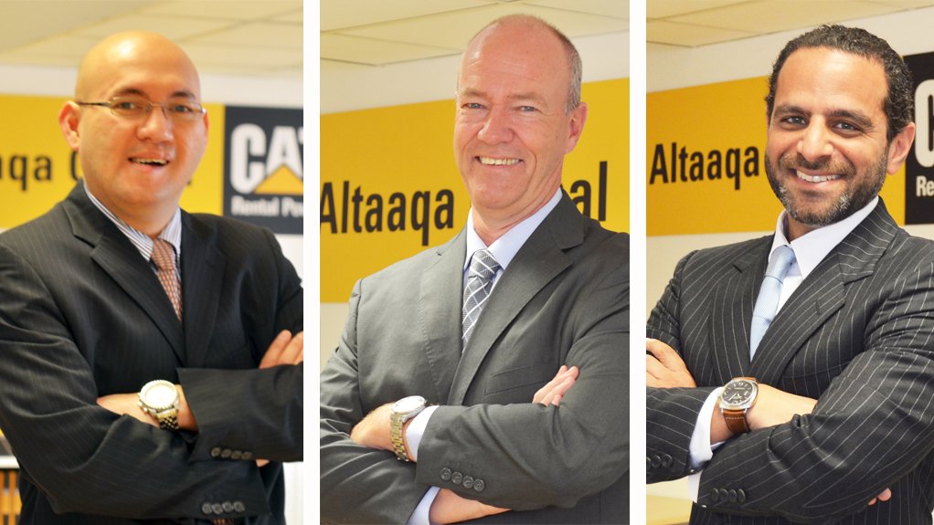 Altaaqa Global CAT Rental Power marketing manager Robert Bagatsing, GM Peter den Boogert and strategic accounts director Majid Zahid 