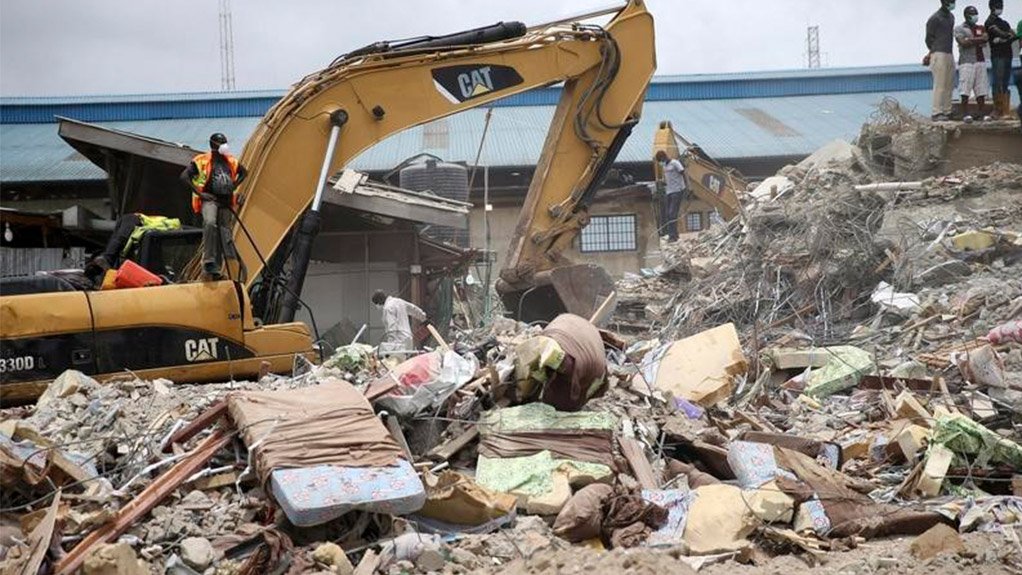 The collapsed Synagogue Church of All Nations in Nigeria