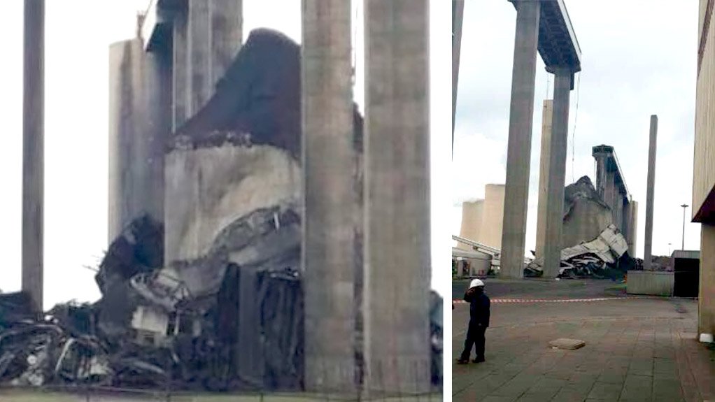 Cellphone camera images of the collapsed silo