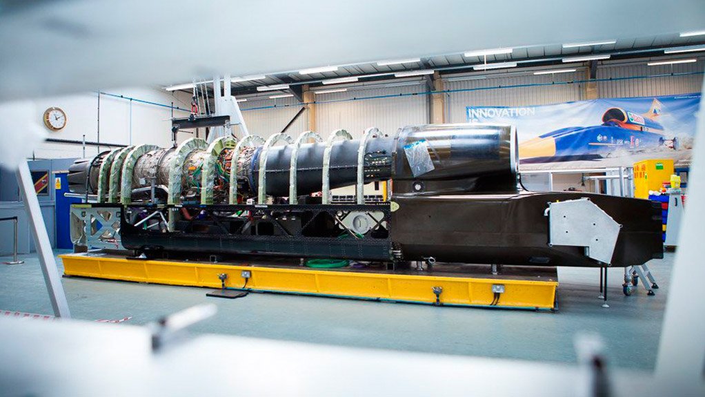      In record attempt milestone, jet engine is fitted to Bloodhound body