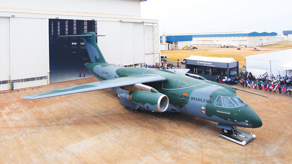 BIGGEST PROJECT YET The first prototype KC390 during its roll-out ceremony 