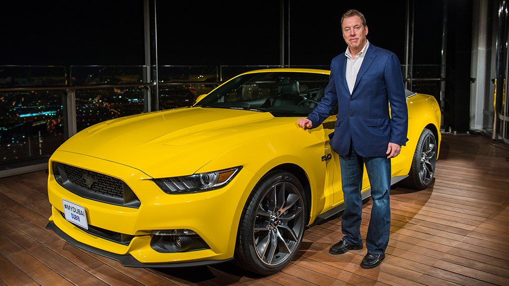 Bill Ford with the Mustang, set to launch in South Africa in 2015