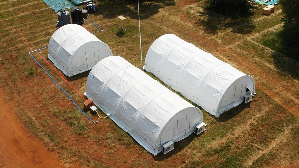 SHELTER SUPPORTS BATTLE AGAINST EBOLA The Warrior Shelter provides insulation against extreme weather