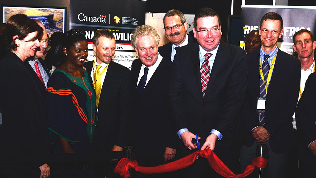 CANADA PAVILION International Development and La Francophonie Minister Christian Paradis inaugurating the Canada Pavilion at the 2014 Mining Indaba  