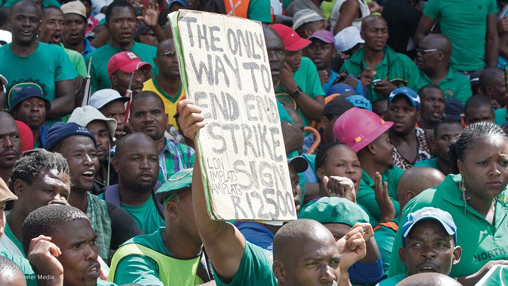 NO STRIKES FOR 2015?
Any strikes over wages and working conditions in the platinum sector before 2017 will be unprotected
