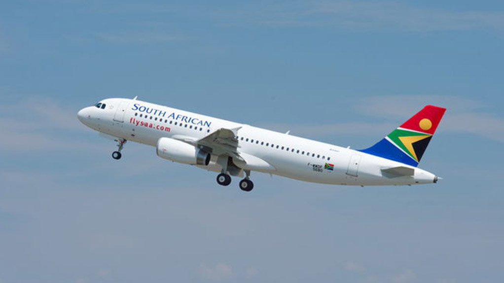 An A320 of SAA, taking off 