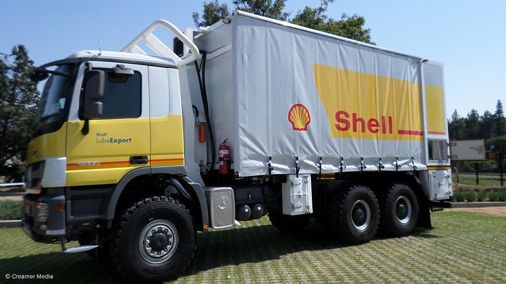 NEW GREASE TRUCK The truck pumps grease into a mine’s machines at rates of between 30 kg/minute and 50 kg/minute 