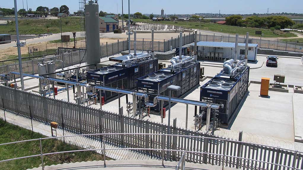 WASTEWATER POWER GENERATION
A gas-powered generator, installed at Johannesburg Water’s Northern Wastewater Treatment Works, is fuelled by purified methane gas extracted through the anaerobic digestion of sludge
