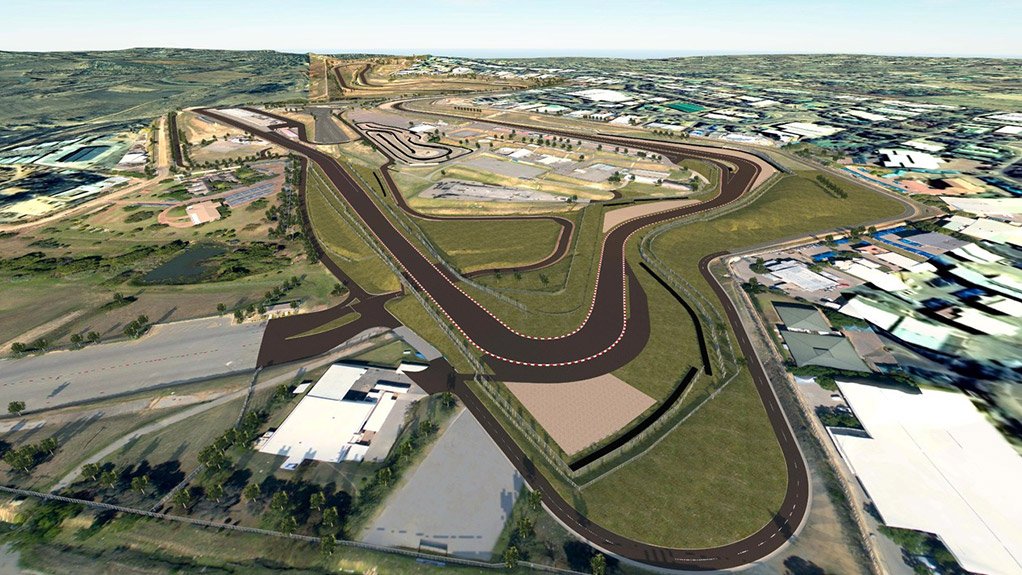 A rendition of the new underpass and straight at Kyalami