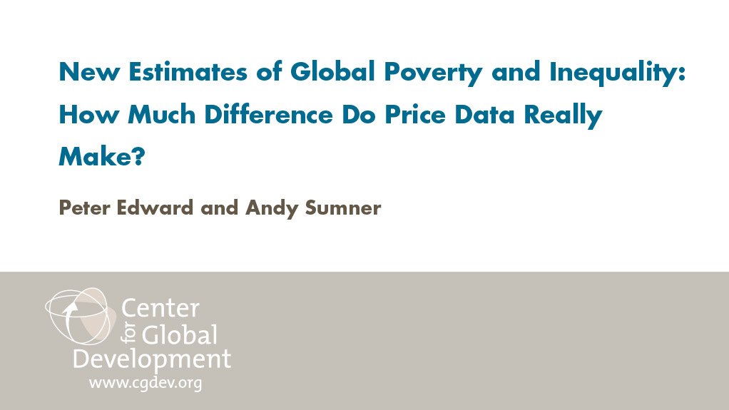 New estimates of global poverty and inequality: How much difference do price data really make? (May 2015)