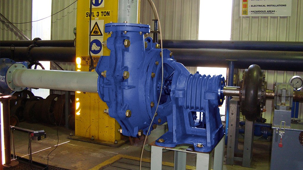 PRODUCT IMPROVEMENTS IMPLEMENTED 
The Warman WBH slurry pump undergoing testing at Weir Mineral Africa's Alrode manufacturing centre 