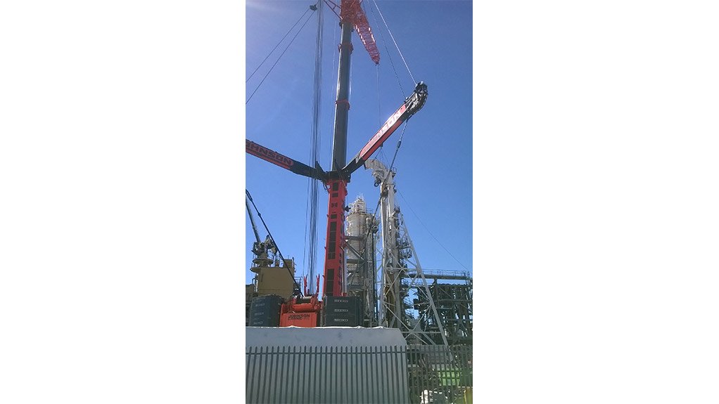 Johnson Crane Hire Expedites Fast Track Heavy Lift For !Gariep Offshore Diamond Mining Vessel