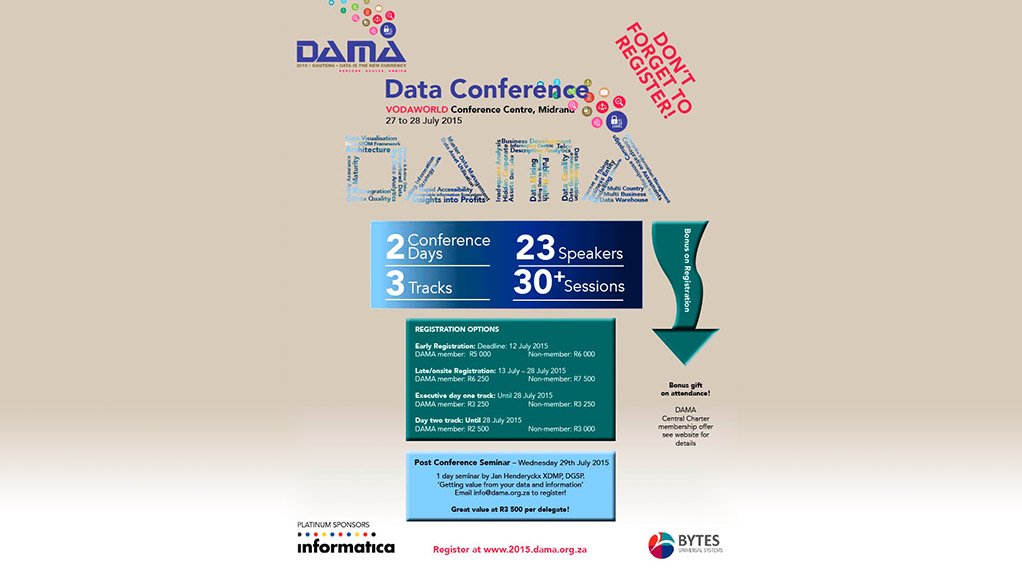 DAMA SA to host Data management conference in Midrand, 27 and 28 July