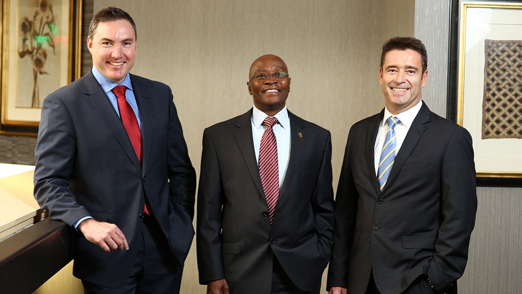 NEC Africa president and MD Eugene le Roux, XON chairperson Israel Skosana and XON CEO Carel Coetzee