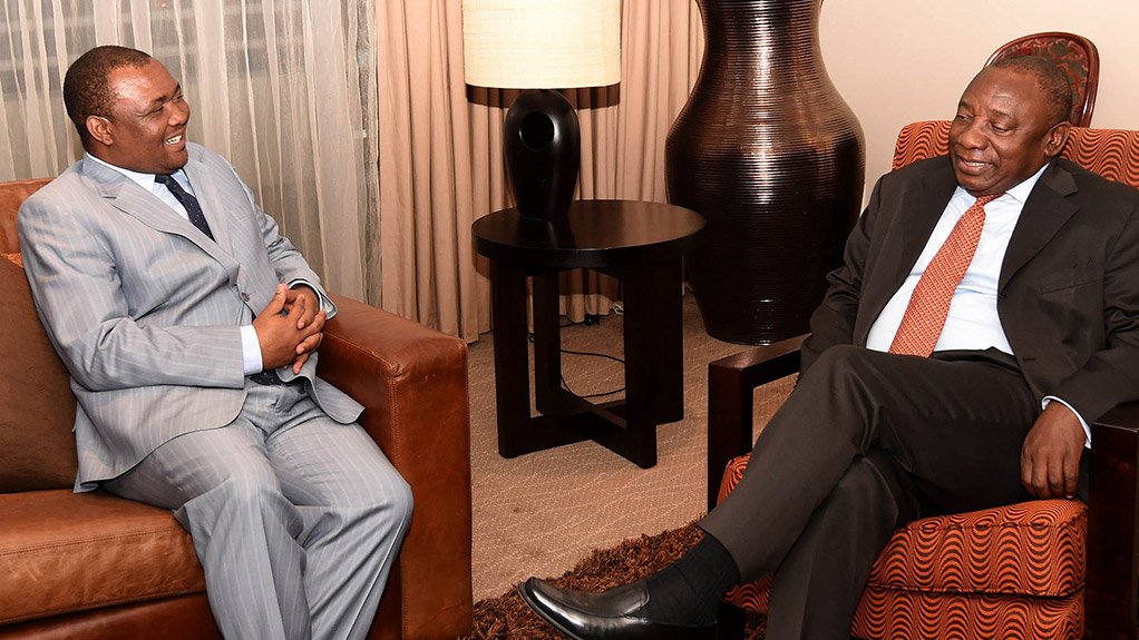 Cyril Ramaphosa with Lesotho Deputy Prime Minister Mothejoa