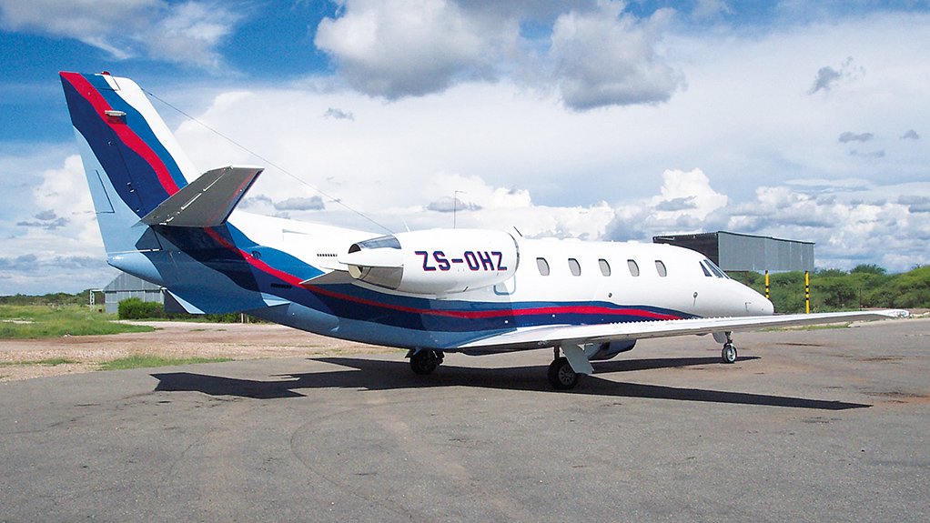 ON SITE: An Anglo American Cessna Citation Excel at Debswana’s Orapa mine in Bostwana