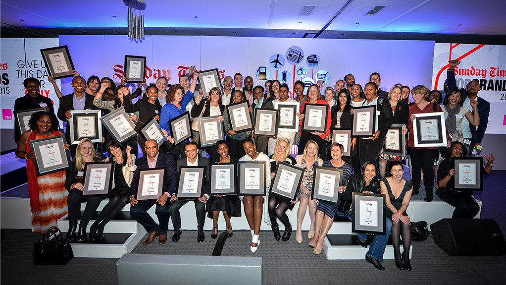 Recognition of brand excellence at the 2015 Sunday Times Top Brands Awards
