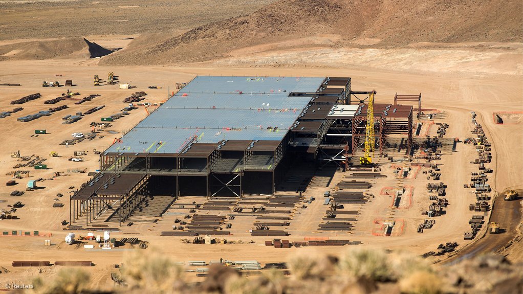 Tesla Motors' Gigafactory under construction in Nevada.