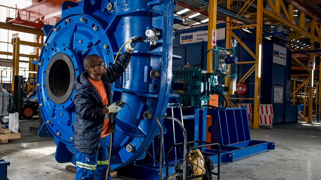 WARMAN WBH
Weir Minerals Africa manufactures these pumps locally at its Isando and Alrode facilities in Johannesburg, as well as at Heavy Bay Foundry in Port Elizabeth
